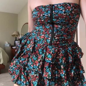 A floral small zip up dress